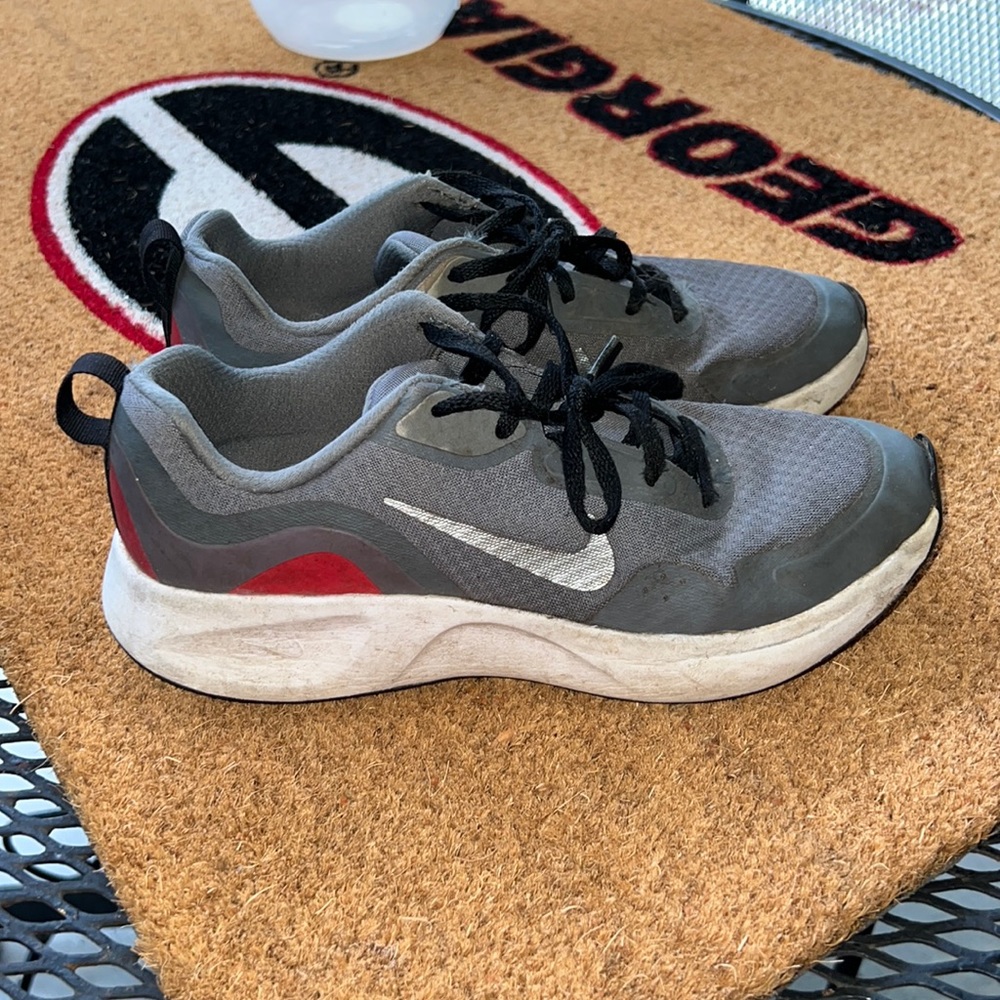 Boys Red Grey Nikes